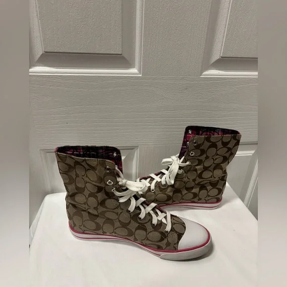 Coach Women Ankle Sneakers Signature Pattern Shoes Size 10 - Picture 7 of 16